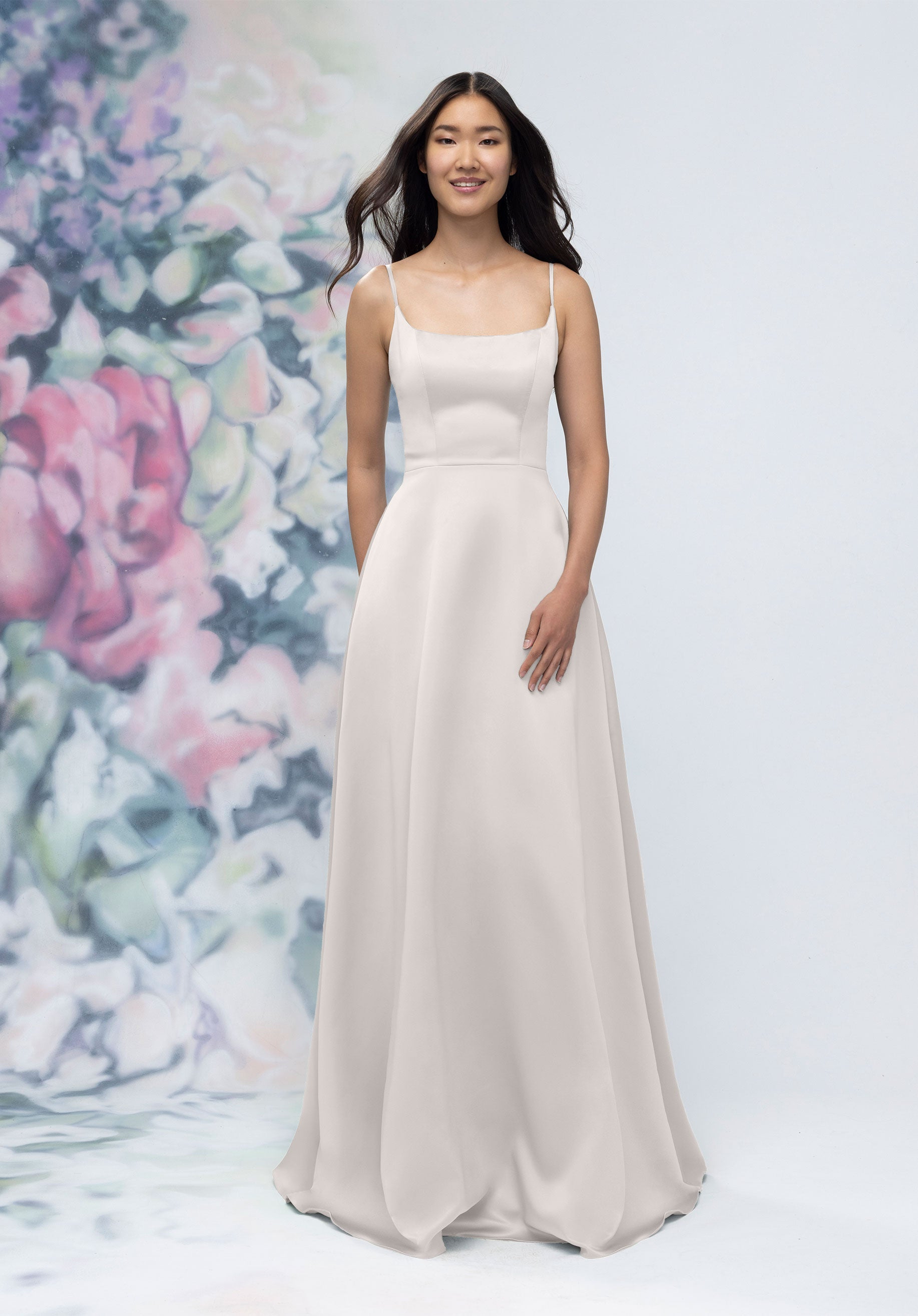 Formal Dresses Long A Line Formal Gown Silver-Satin-3030017-A Line