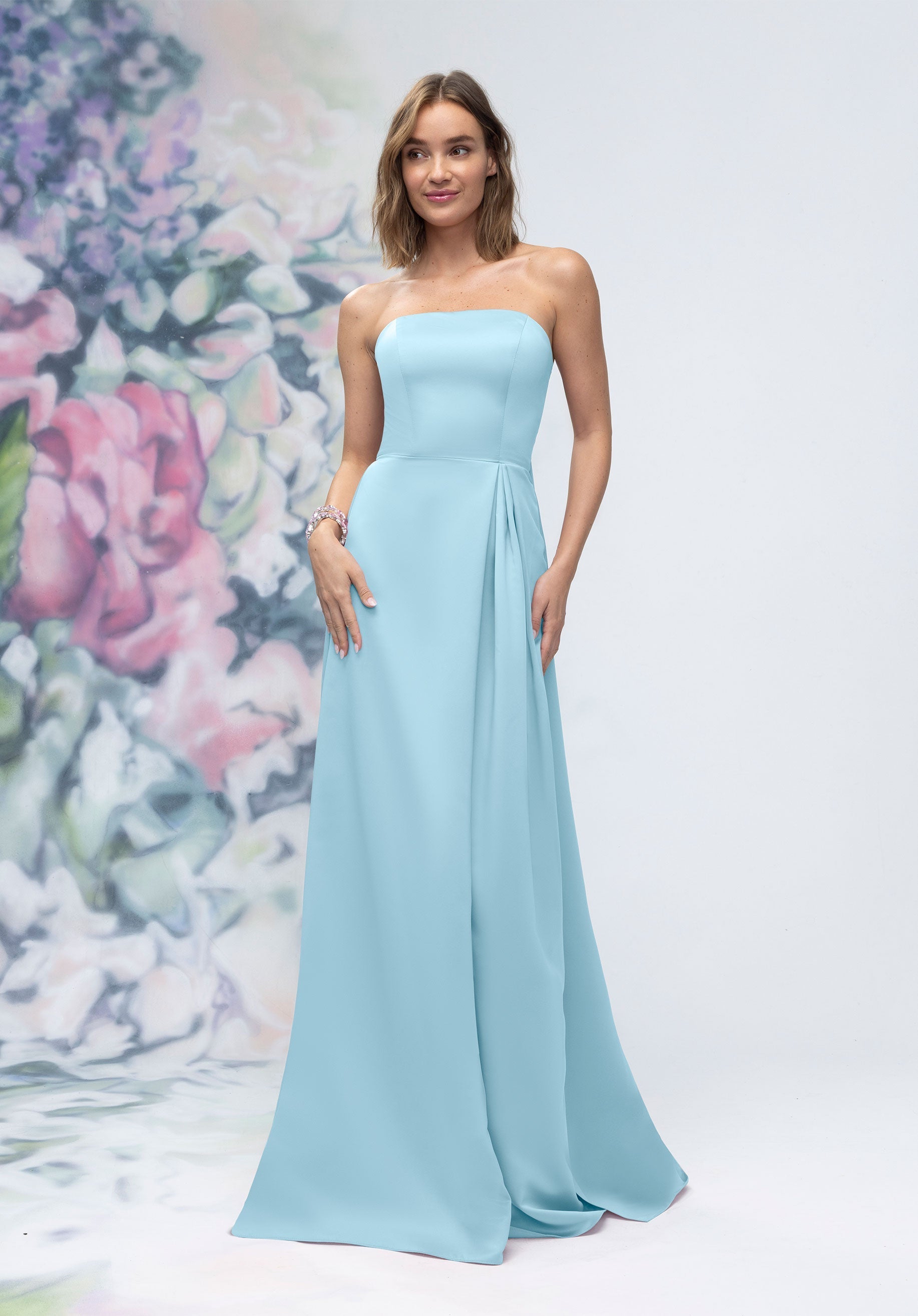 Formal Dresses Evening A Line Long Formal Dress Sky-Satin-3030014-Pleated