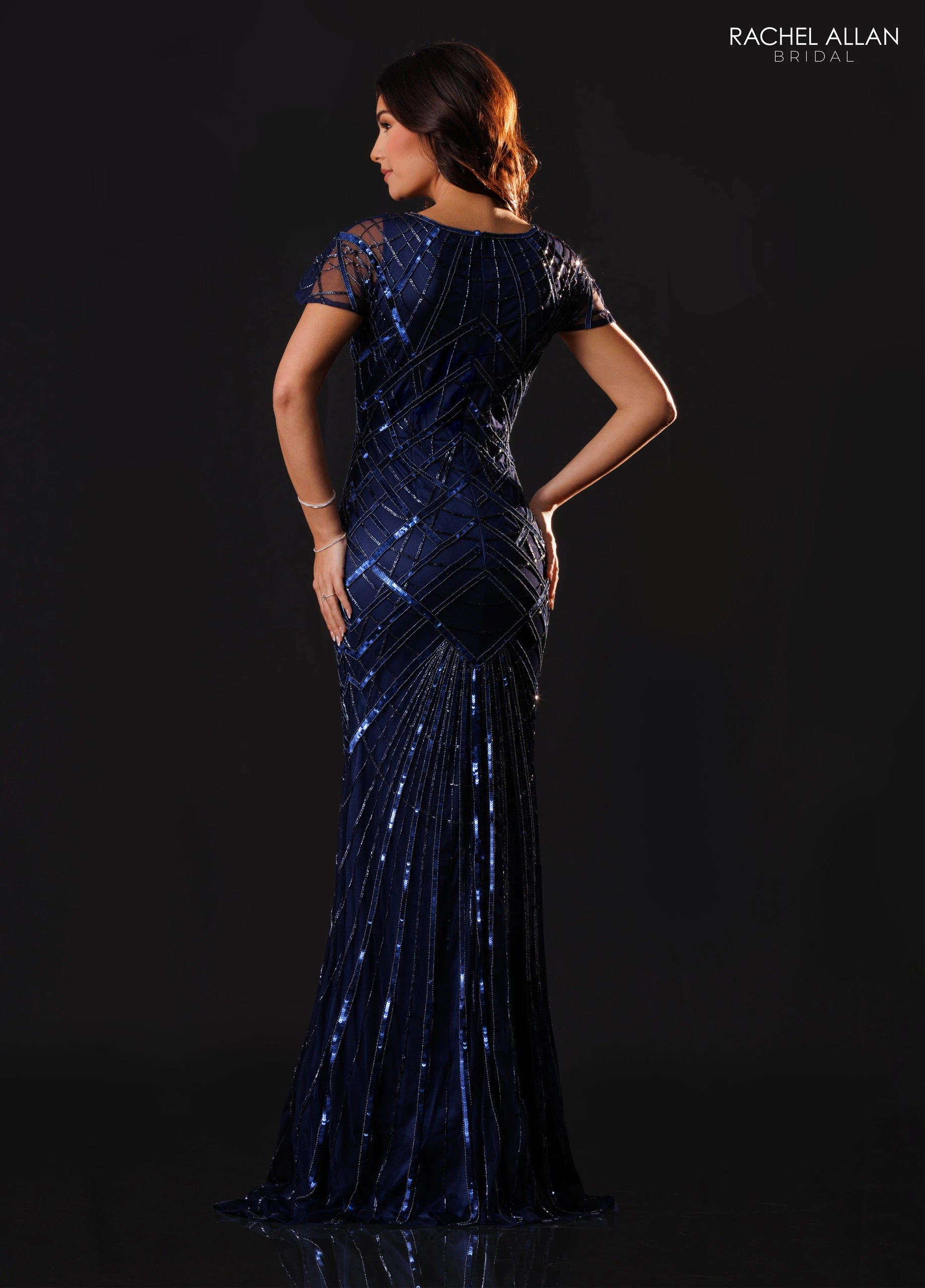 Scoop Floor-Length Sequin Formal Sheath/Column Rachel Allan RB8226