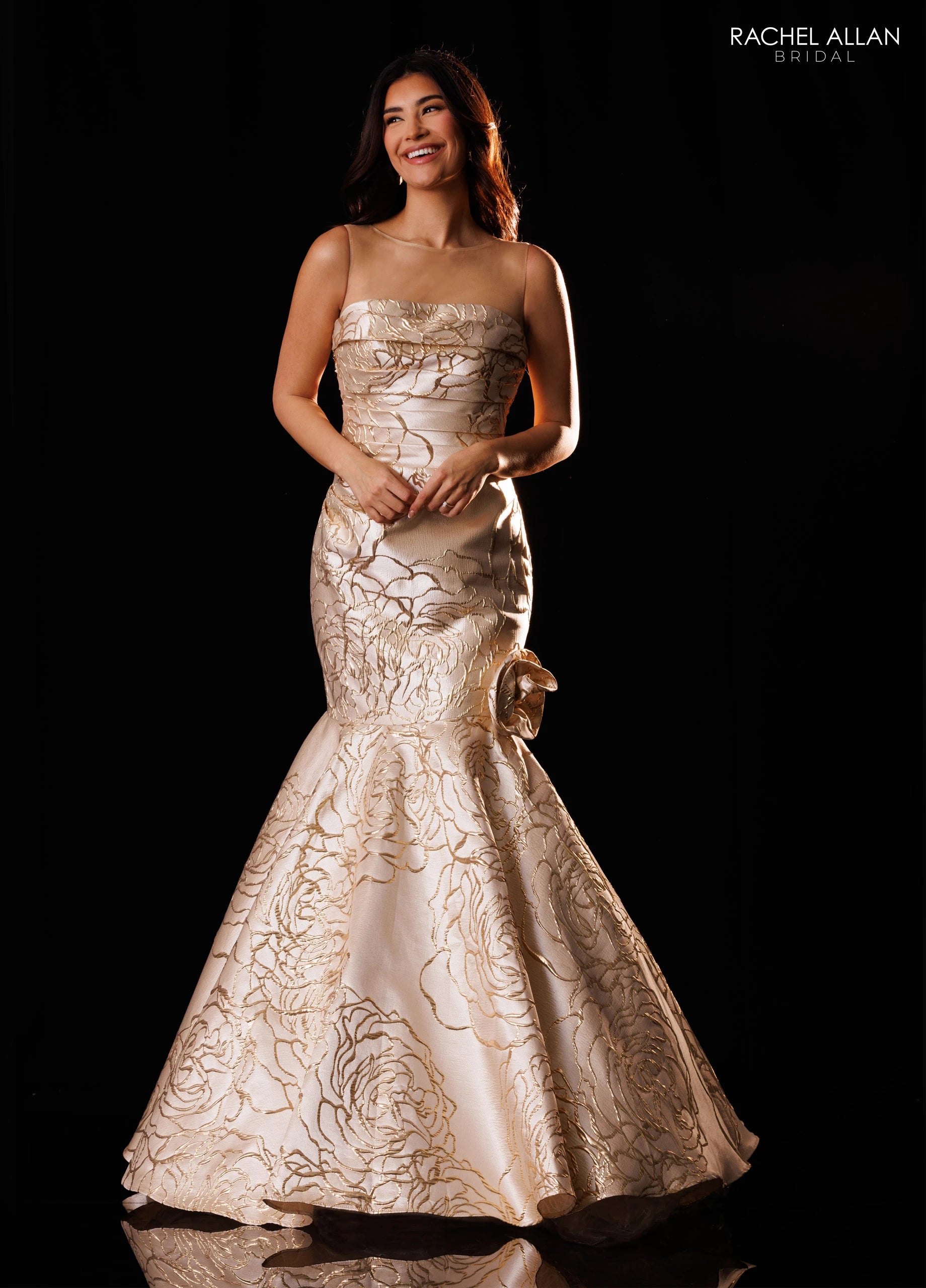 Illusion Floor-Length Satin Formal Mermaid/Trumpet Rachel Allan RB8236