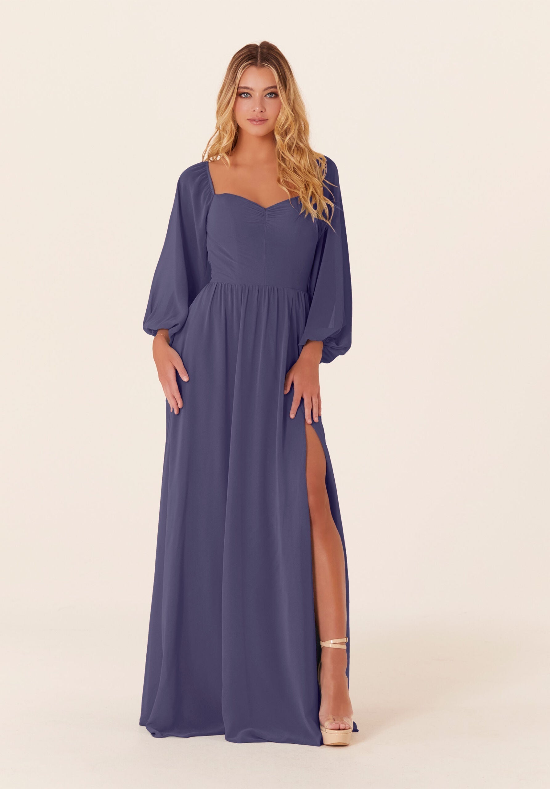 Mother of the Bride Dresses Long Sleeve Formal Long Mother of the Bride Dress Storm-Chiffon-21830-Pleated