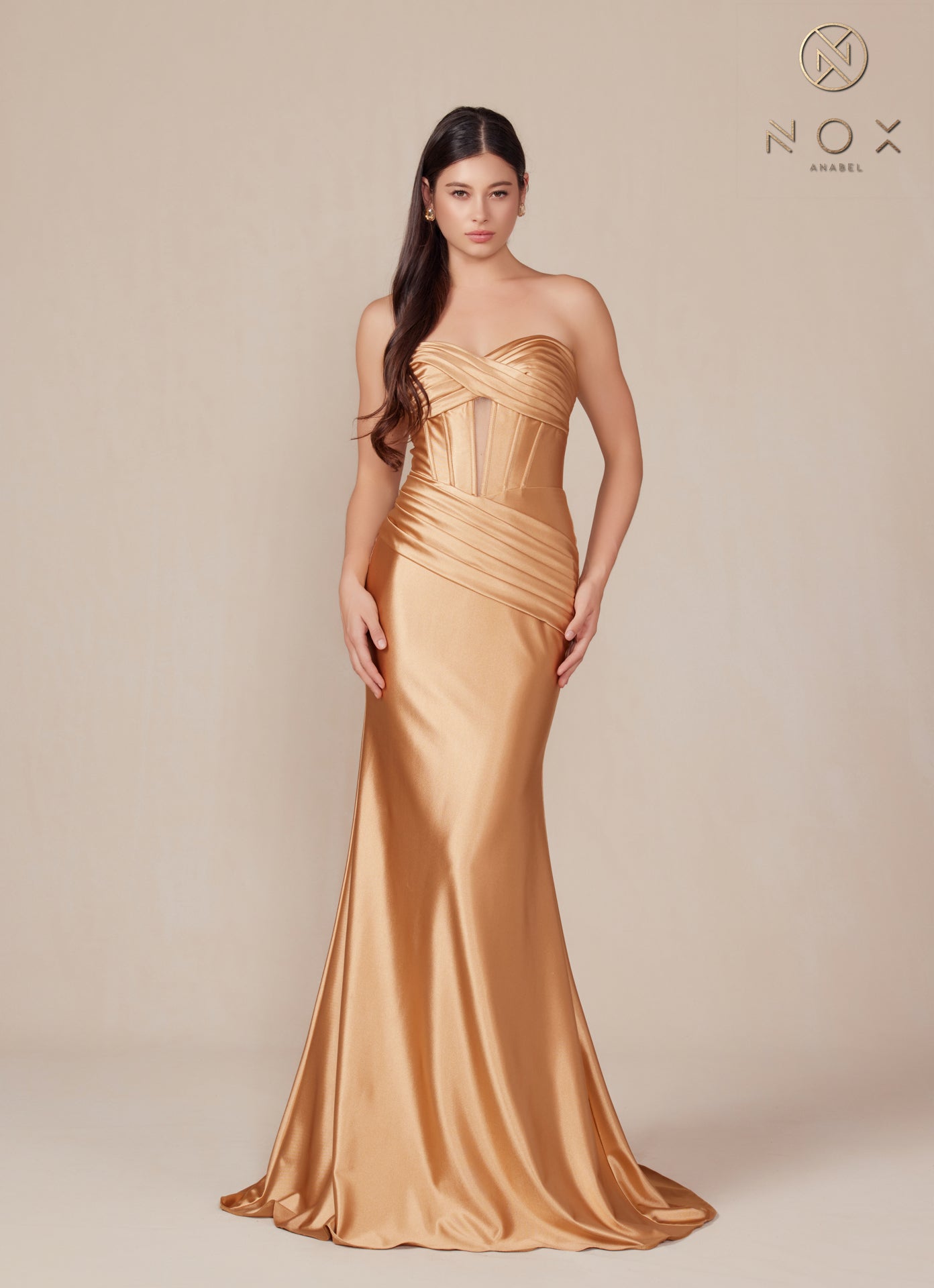 Prom Dresses Long Fitted Evening Prom Dress Gold