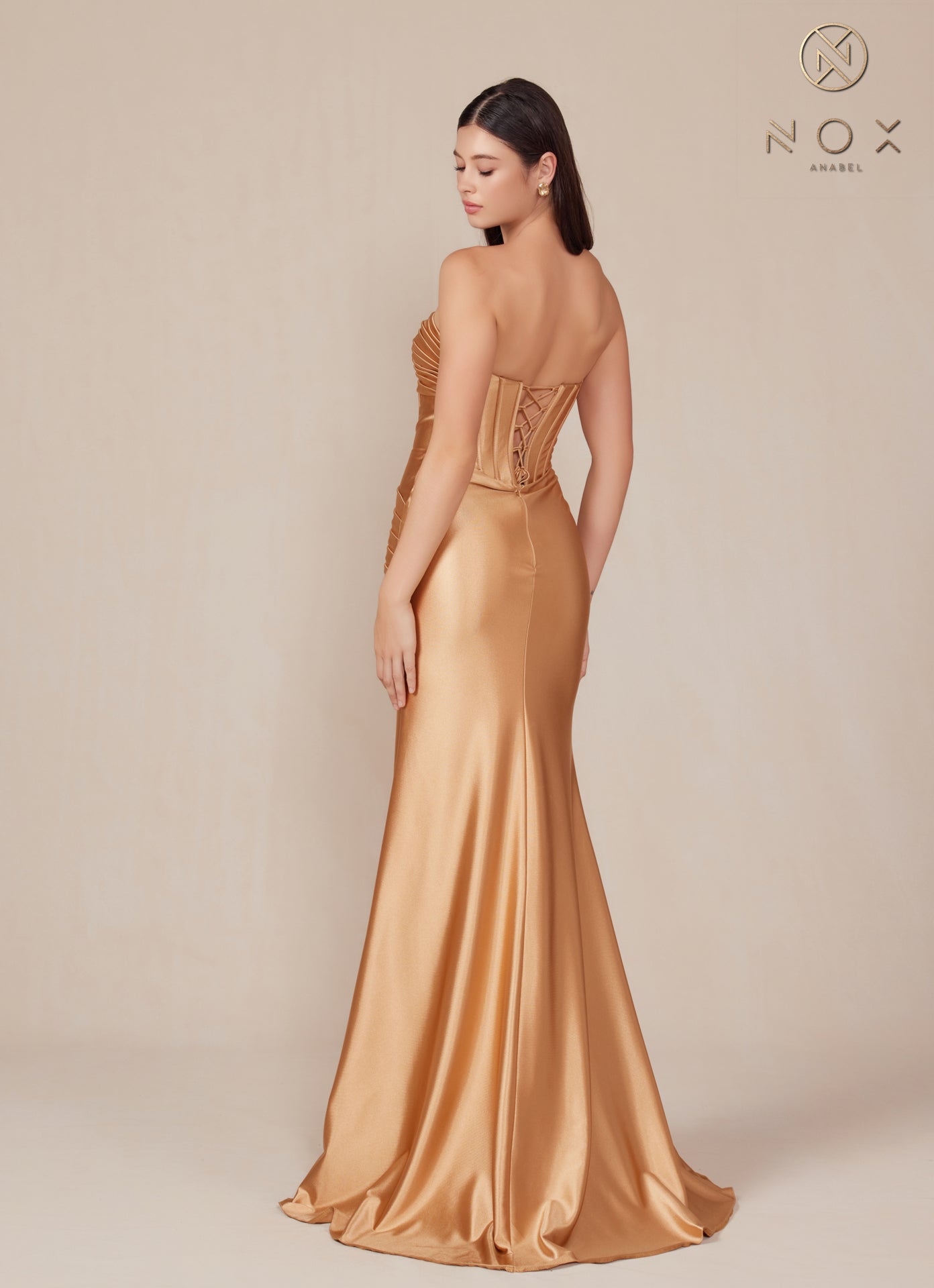 Prom Dresses Long Fitted Evening Prom Dress Gold