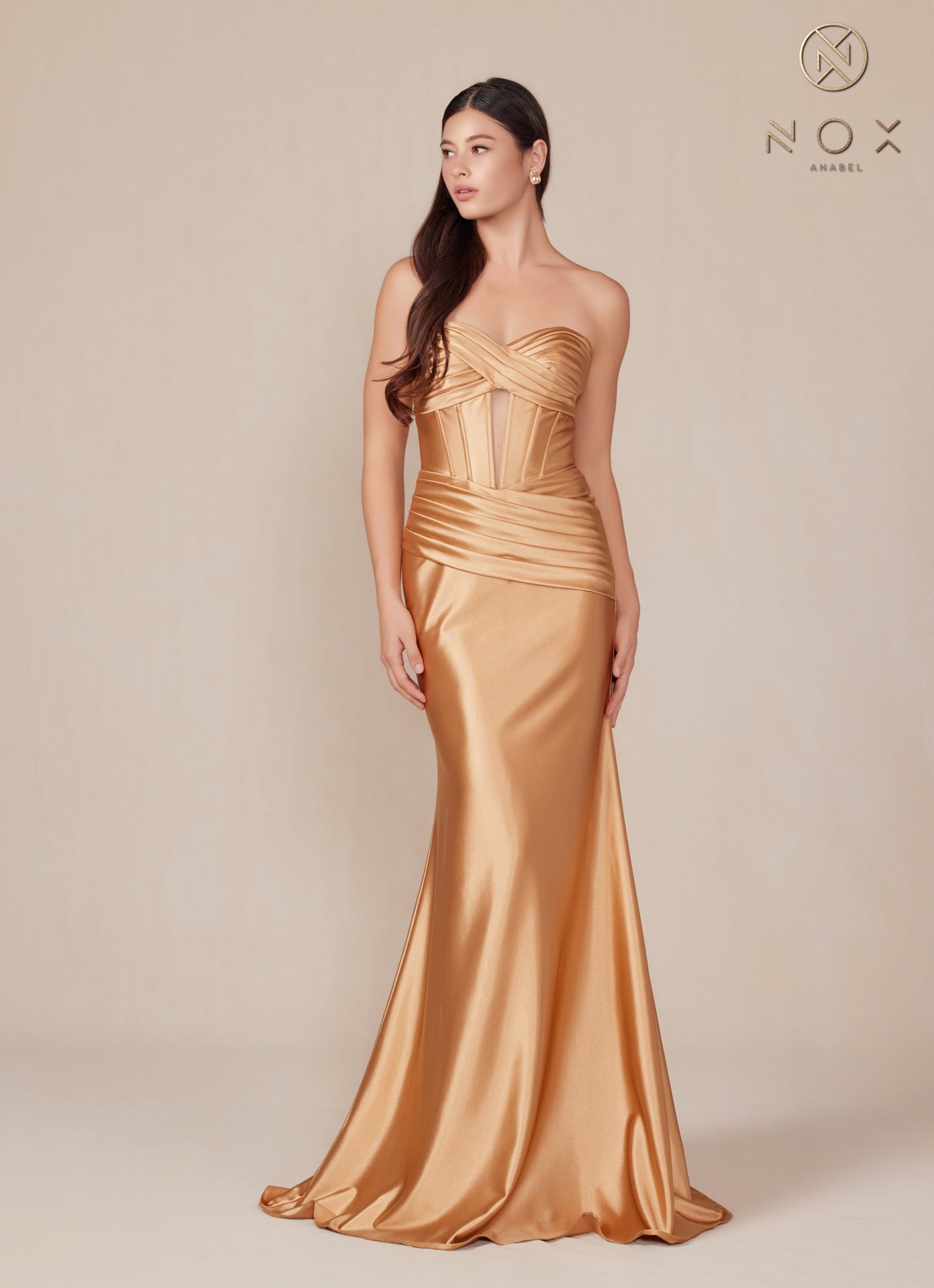 Prom Dresses Long Fitted Evening Prom Dress Gold