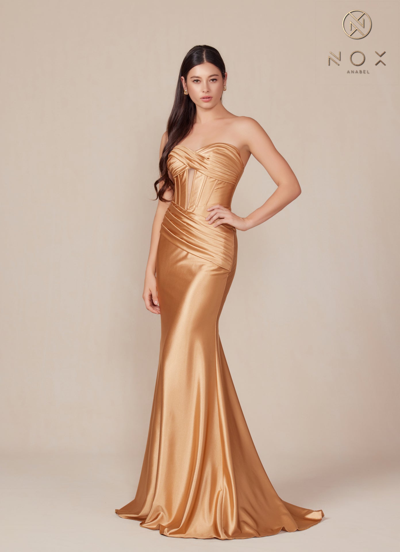 Prom Dresses Long Fitted Evening Prom Dress Gold