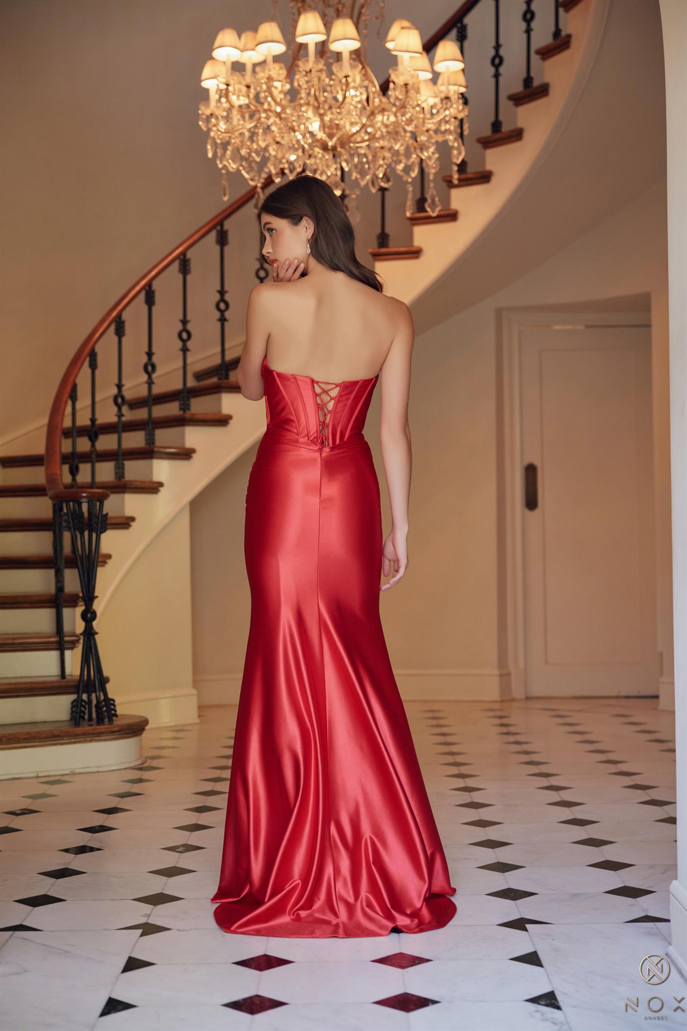 Prom Dresses Long Fitted Evening Prom Dress Red