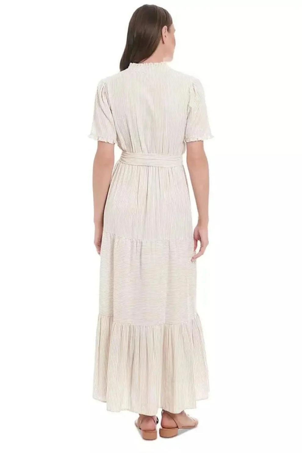 Stripe Tiered Maxi Dress London Times T7395M