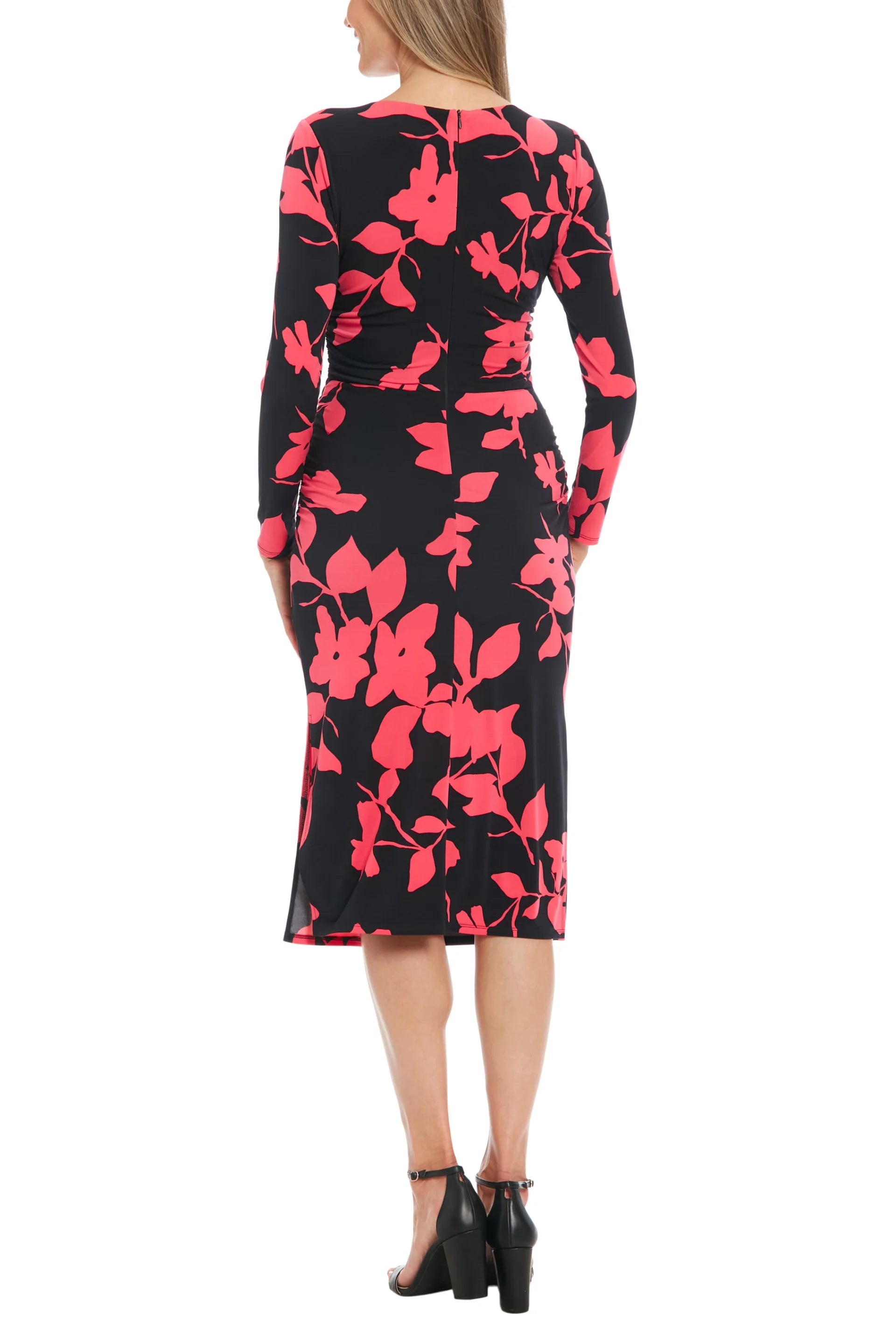 London Times T7746M Crew-Neck Short Jersey Cocktail Dress