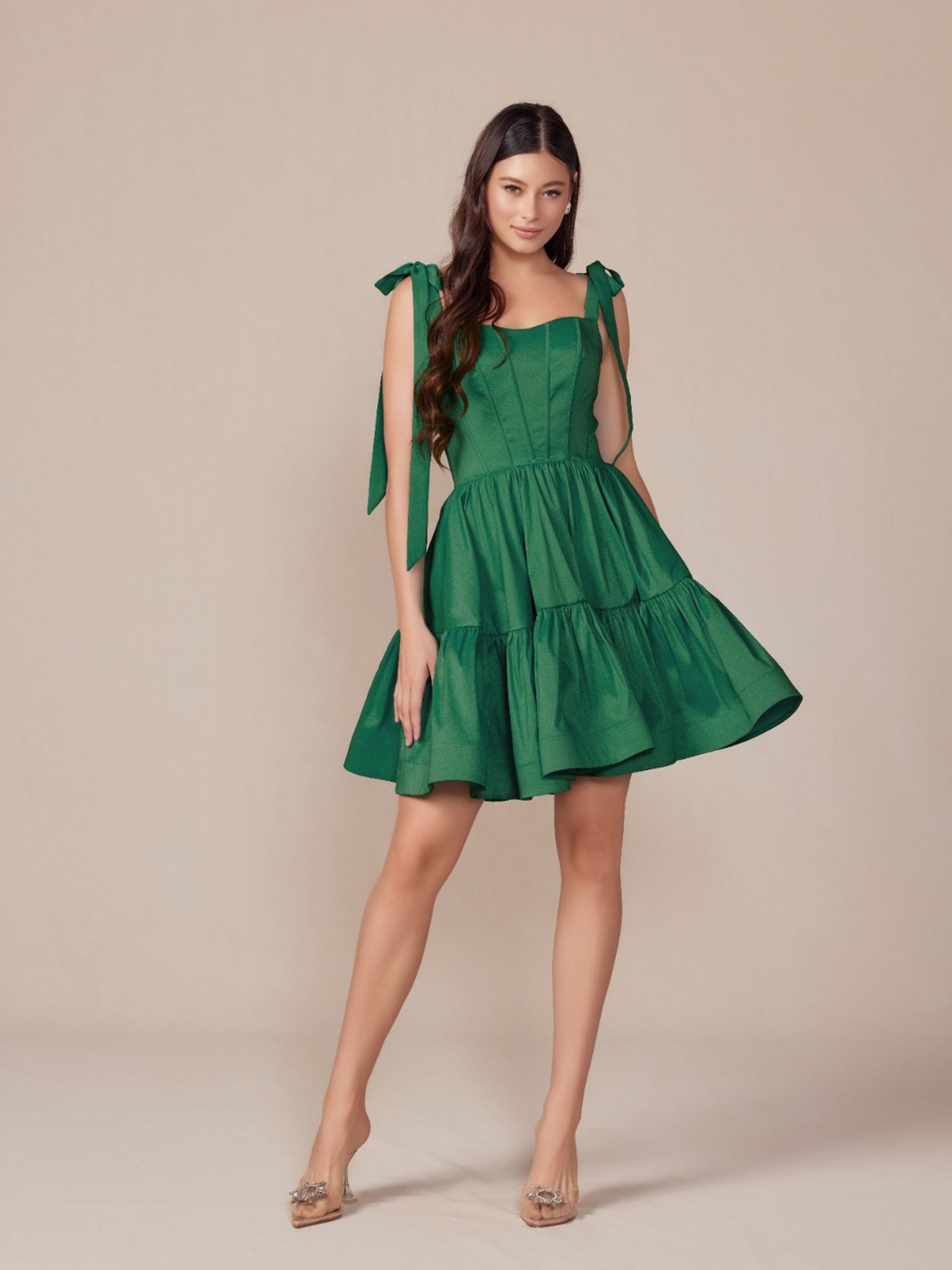 Cocktail Dresses Short Ribbon Cocktail Dress Emerald
