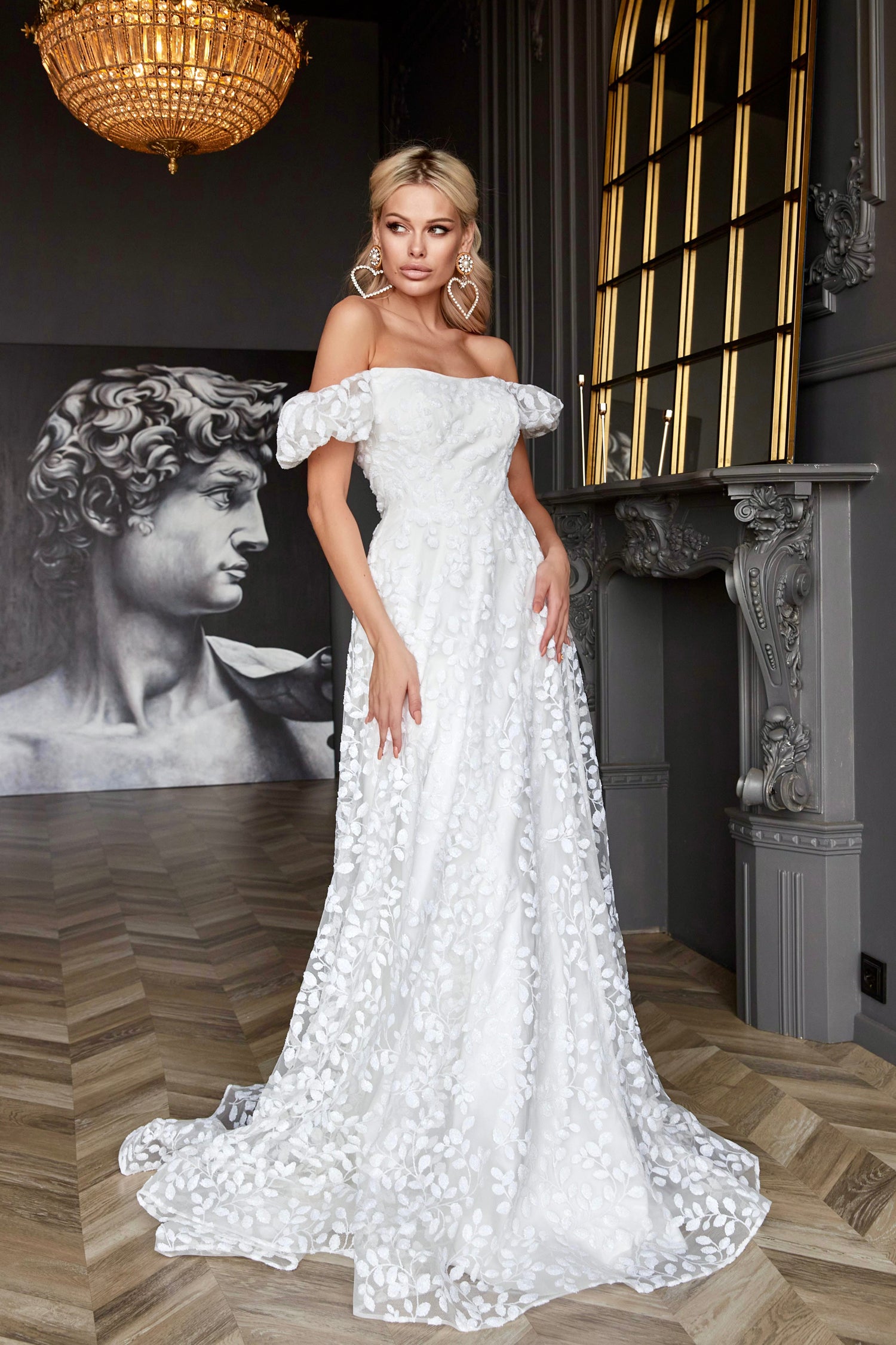 Wedding Dresses Long Glitter Sequin Wedding Dress Off White