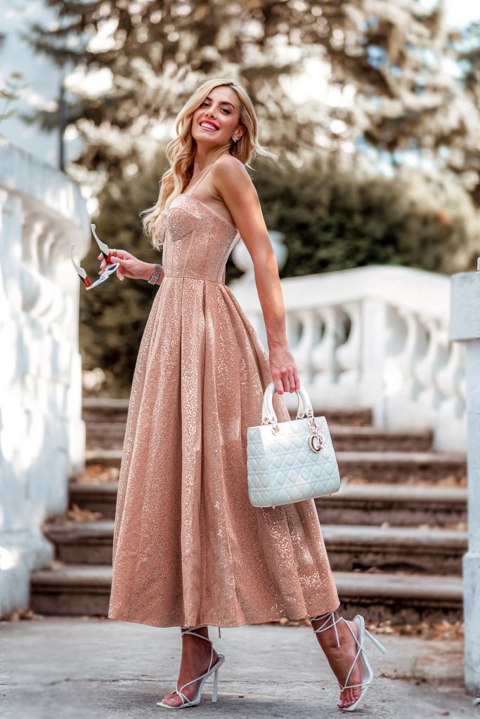 Sweetheart Tea-Length Sequin Formal A-Line Dress - Tina Holly TYTK312
