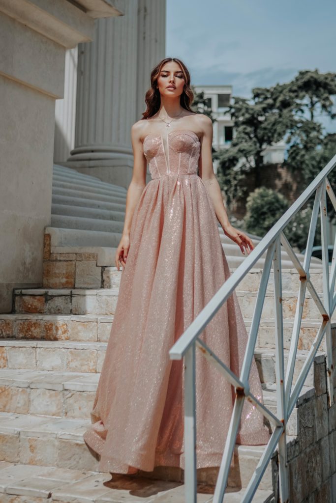 Strapless Floor-Length Sequin Formal Ball Gown Tina Holly TK313
