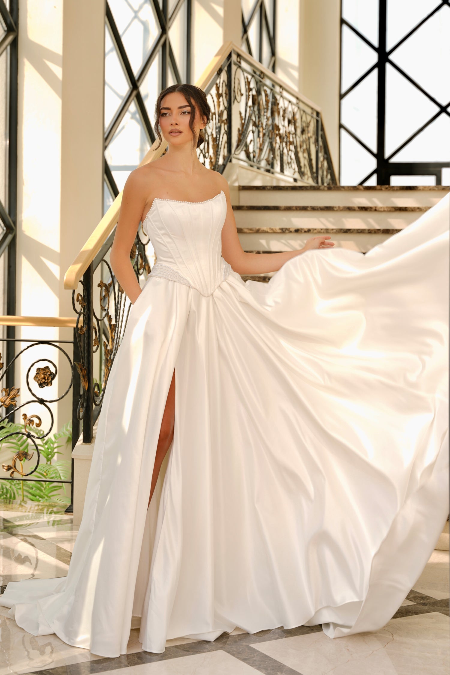 Wedding Dresses Long Bridal A Line Wedding Dress Tina Holly TK803 Off White
