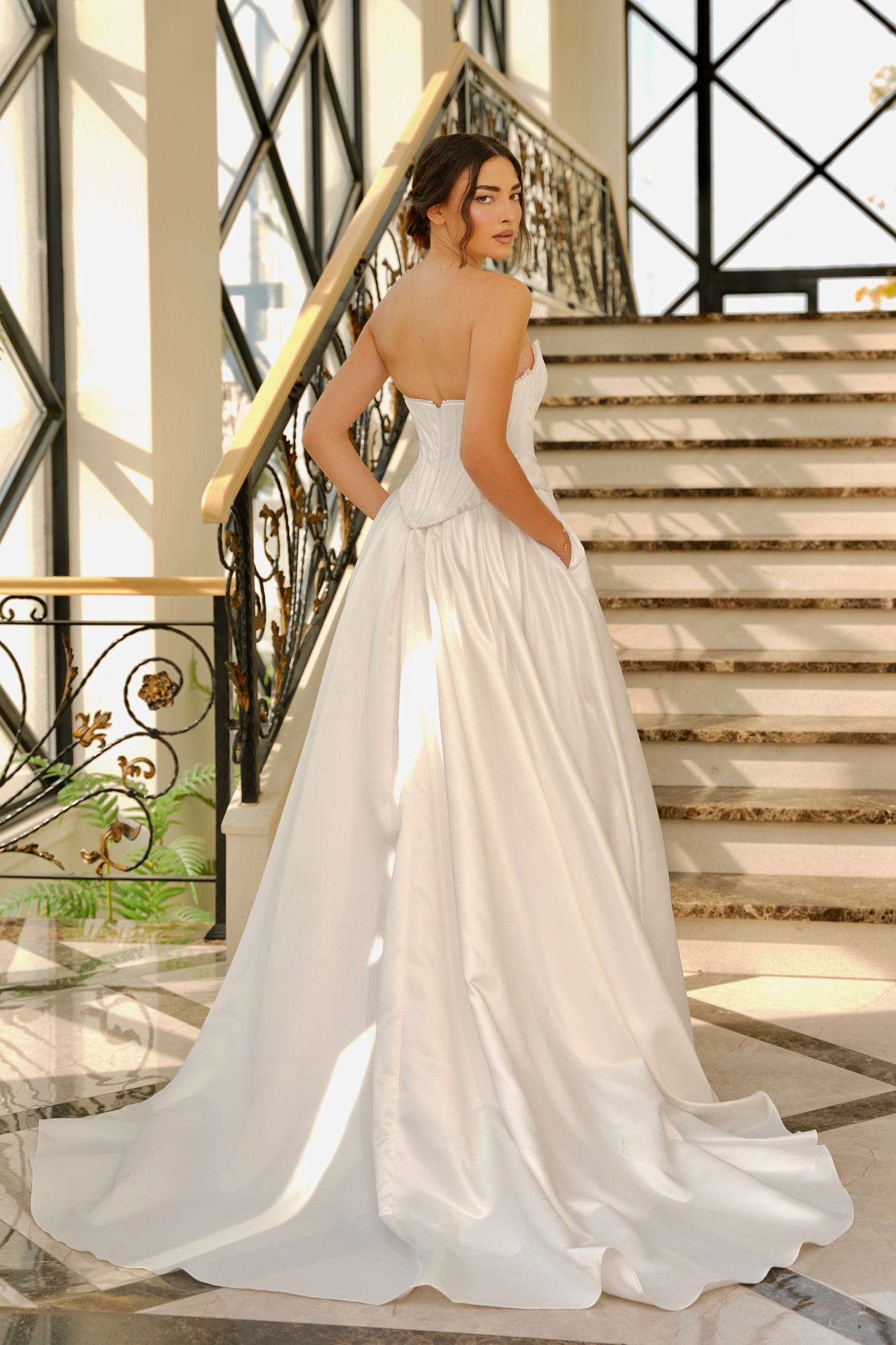 Wedding Dresses Long Bridal A Line Wedding Dress Tina Holly TK803 Off White