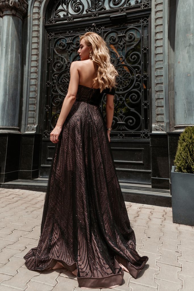 Strapless Floor-Length Sequin Formal A-Line Gown Tina Holly TYTQ036
