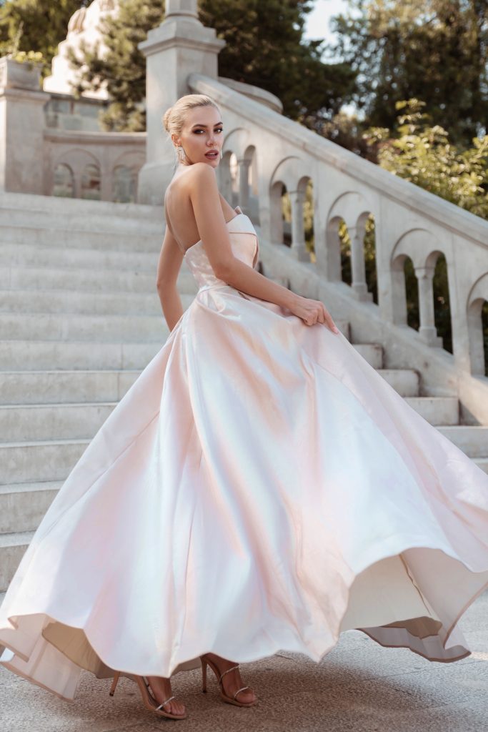 Strapless Floor-Length Satin Formal Ball Gown Tina Holly TYTW071