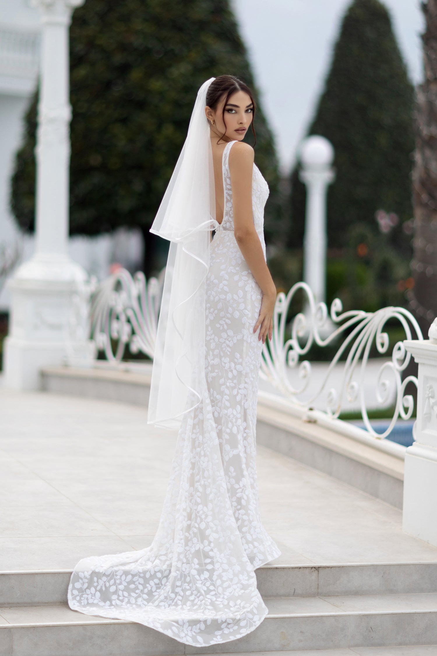 Wedding Dresses Long Leaf Sequin Wedding Dress White/Ivory