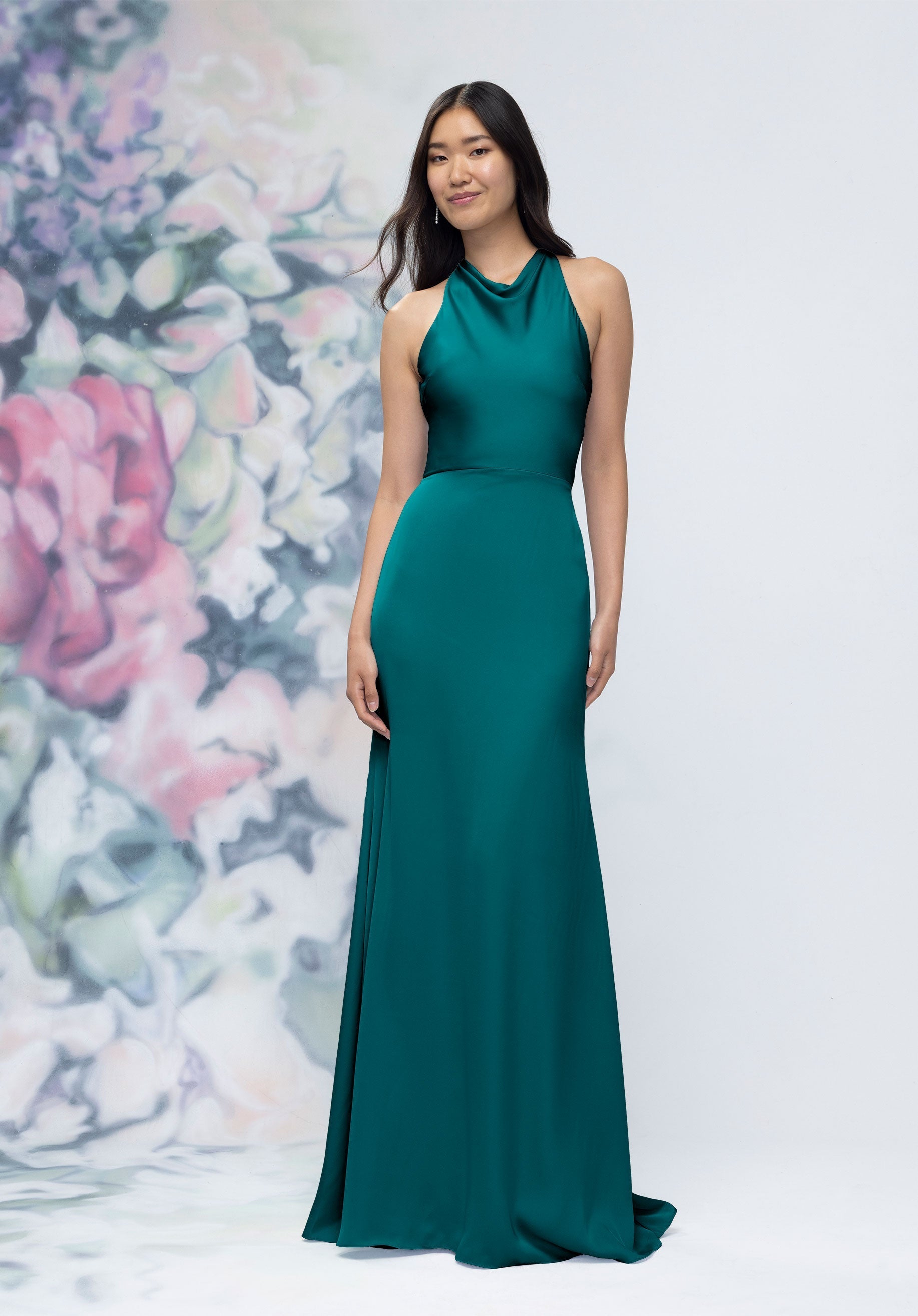 Formal Dresses Long Evening Formal Dress Teal-Satin-3030008-Cowl