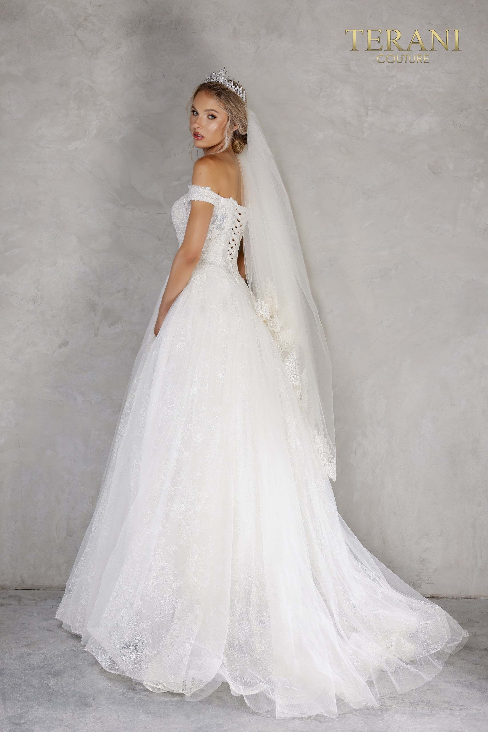 Terani Couture Off Shoulder Wedding Dress 2215P0034 - The Dress Outlet