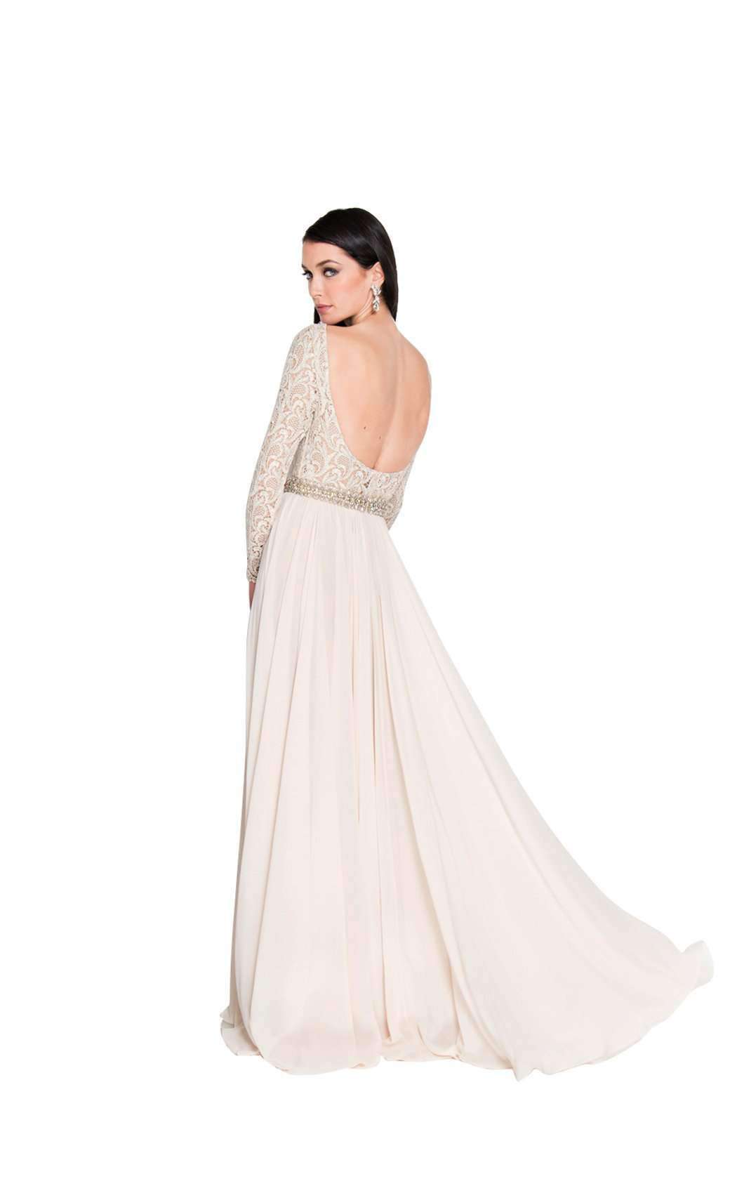 Formal Dresses Long Beaded a Line Lace Evening Formal Dress LT Champagne