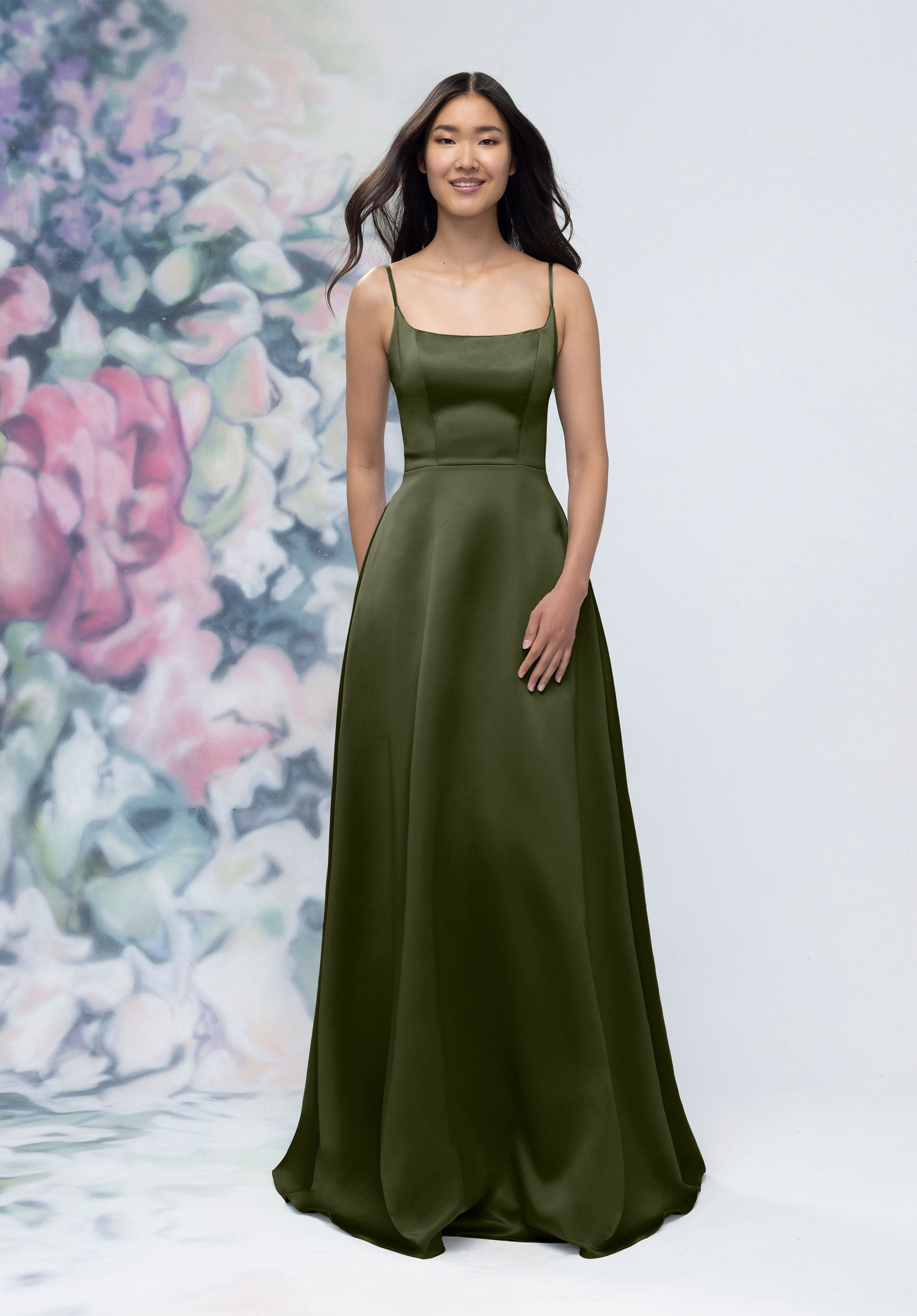 Formal Dresses A Line Formal Long Gown Thyme-Satin-3030017-A Line