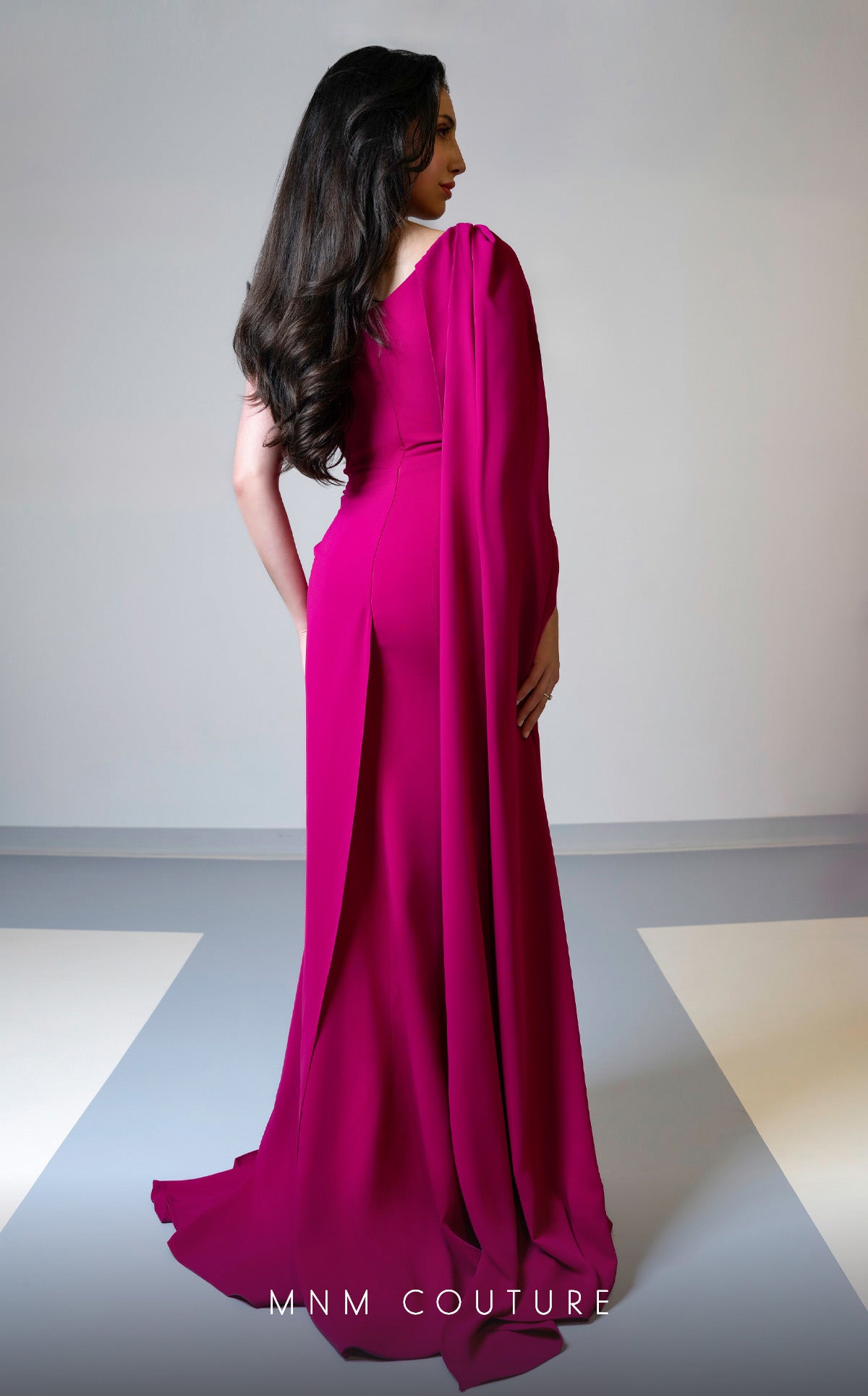 Mother of the Bride Dresses Fitted Beaded Long Formal Mother of the Bride Dress Fuchsia