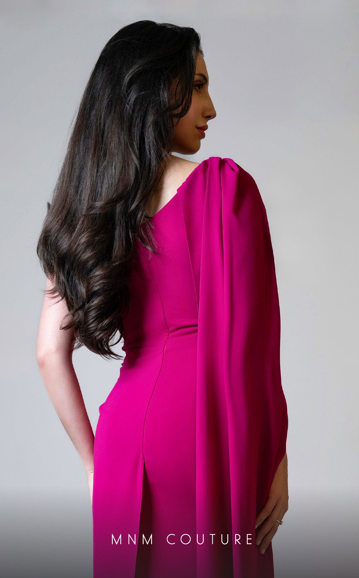 Mother of the Bride Dresses Fitted Beaded Long Formal Mother of the Bride Dress Fuchsia