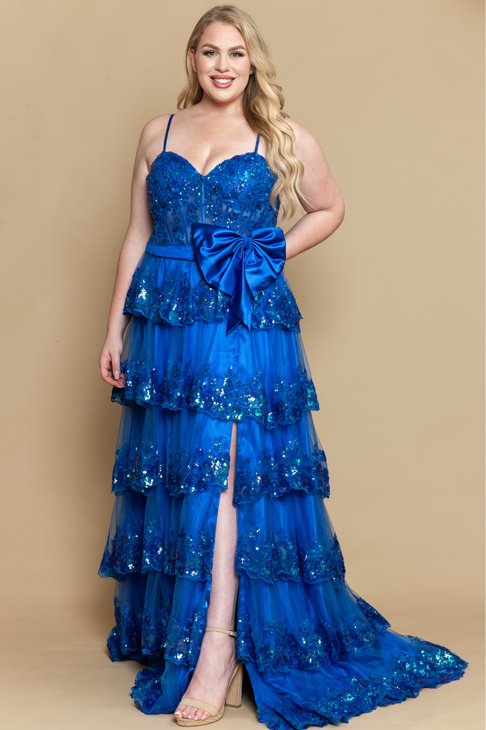 Sweetheart Floor-Length with Train Sequin Prom Ball Gown Poly USA W1162