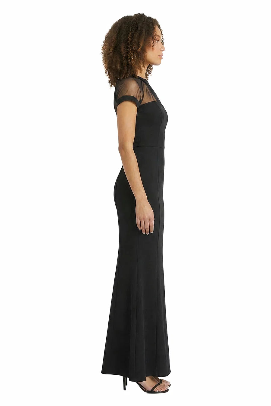 Belted Long Sleeve Sheath Dress in Black Maggy London G6210M