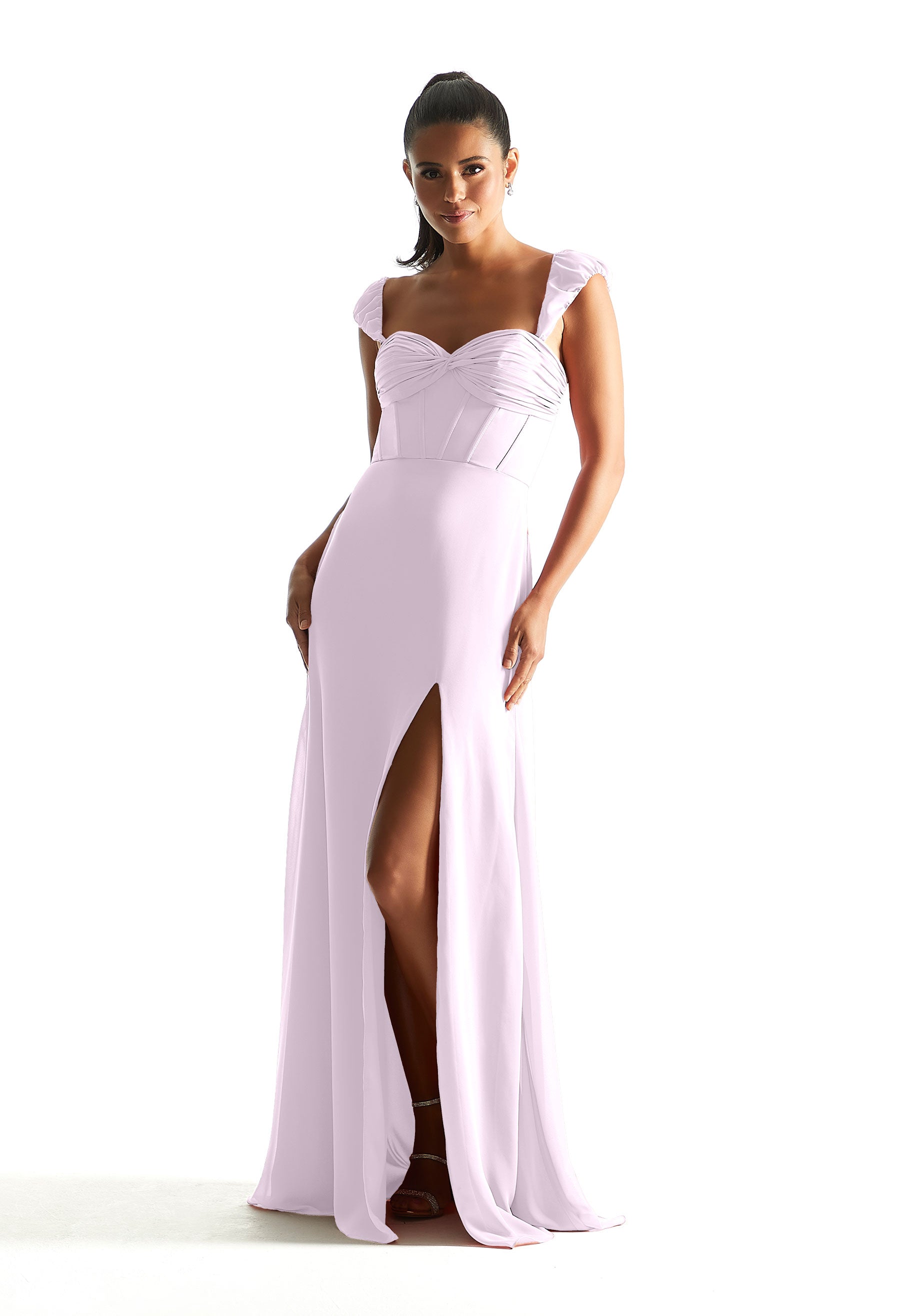 Formal Dresses Corset Slit Long Formal Evening Dress Wisteria-Chiffon-21855-Corset