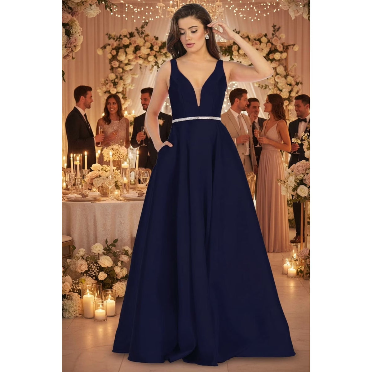 May Queen MQ1683 Navy 16 Sale