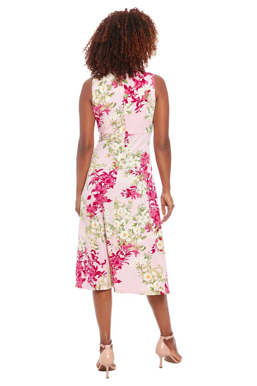 London Times Short Sleeve Ruffle Wrap Dress T4470M