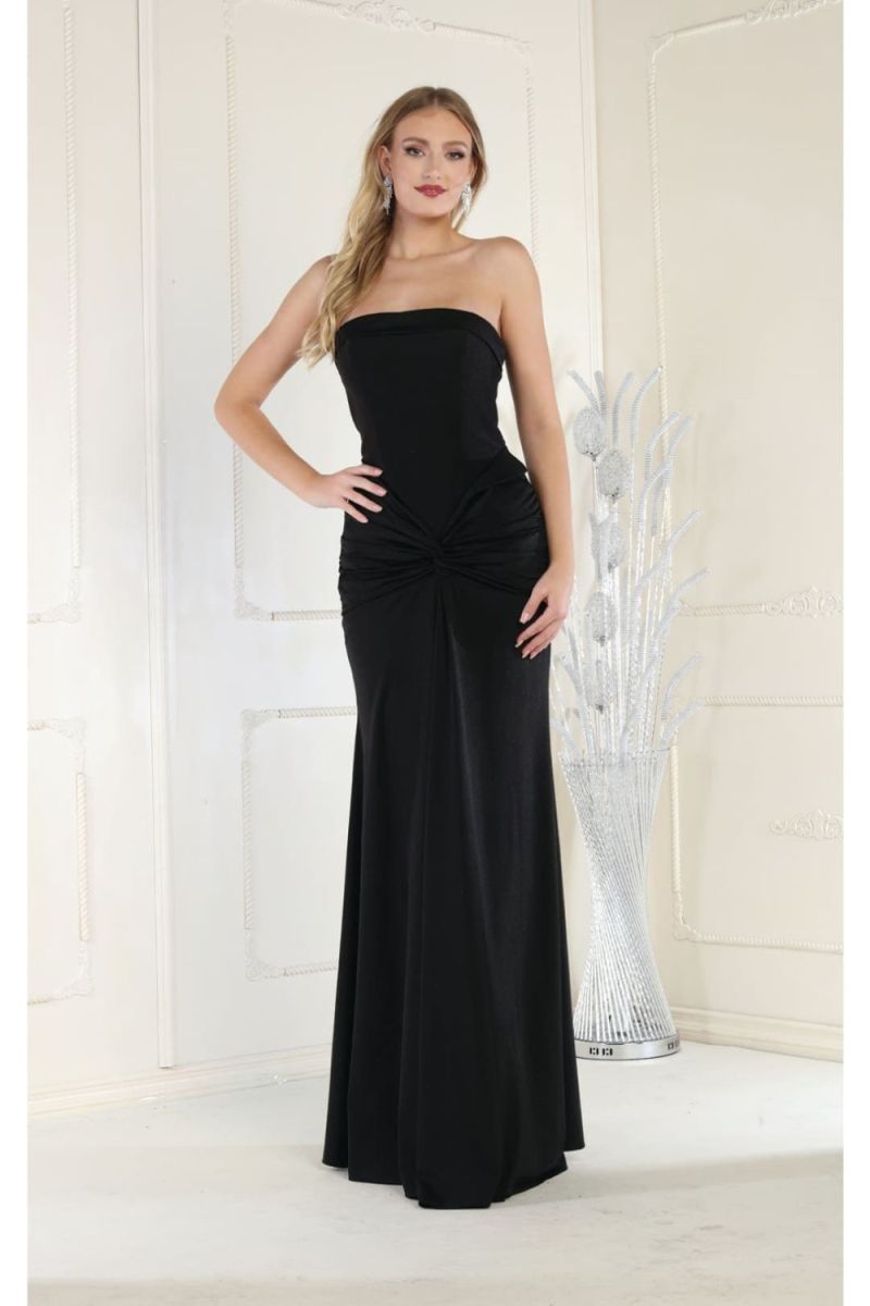 Strapless Straight Neck Floor-Length Jersey Formal Mermaid May Queen 1947