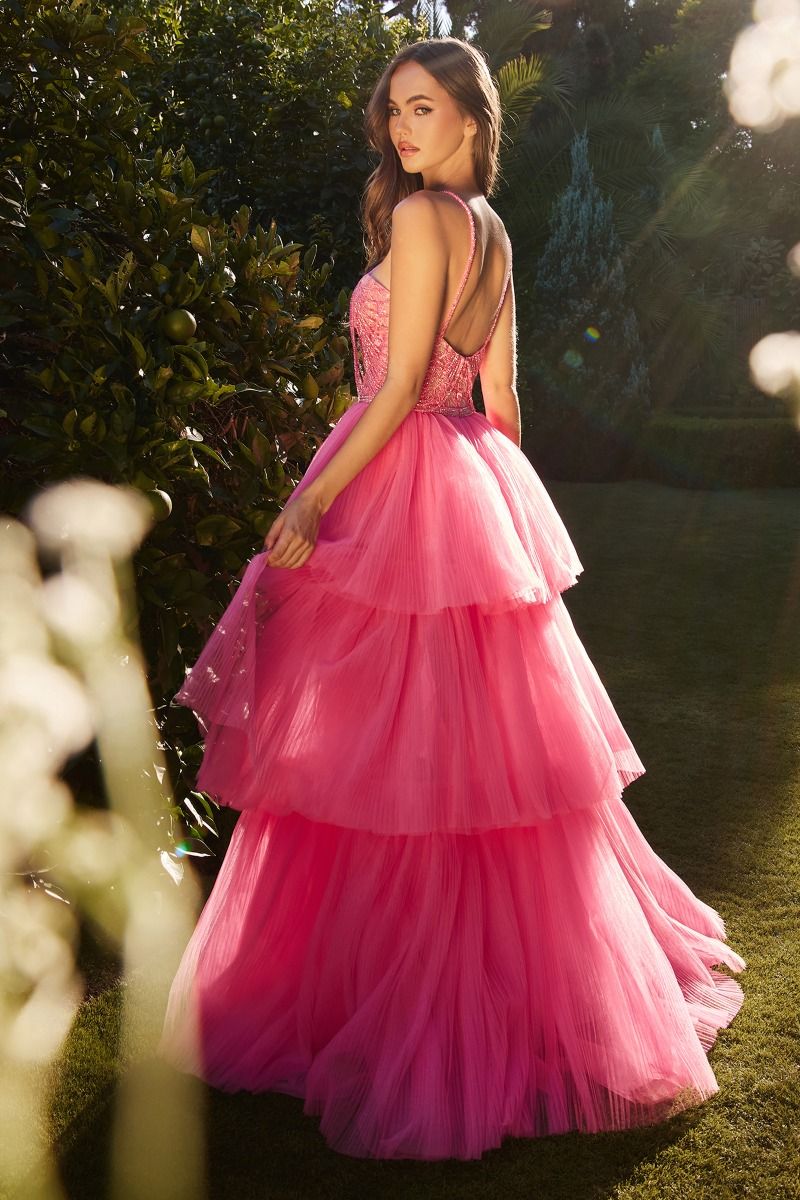 Andrea & Leo A1239 High Low Beaded Formal Prom Dress