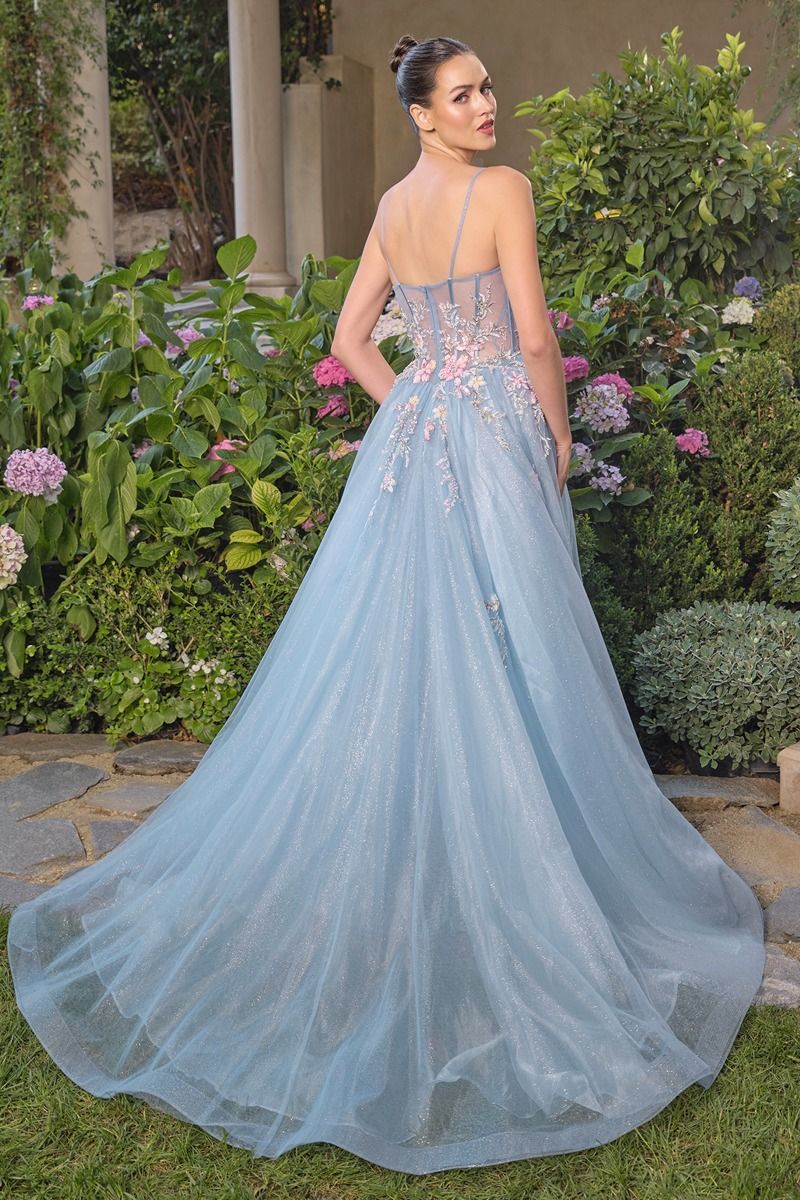 Prom Dresses Long Formal Corset Prom Dress Blue