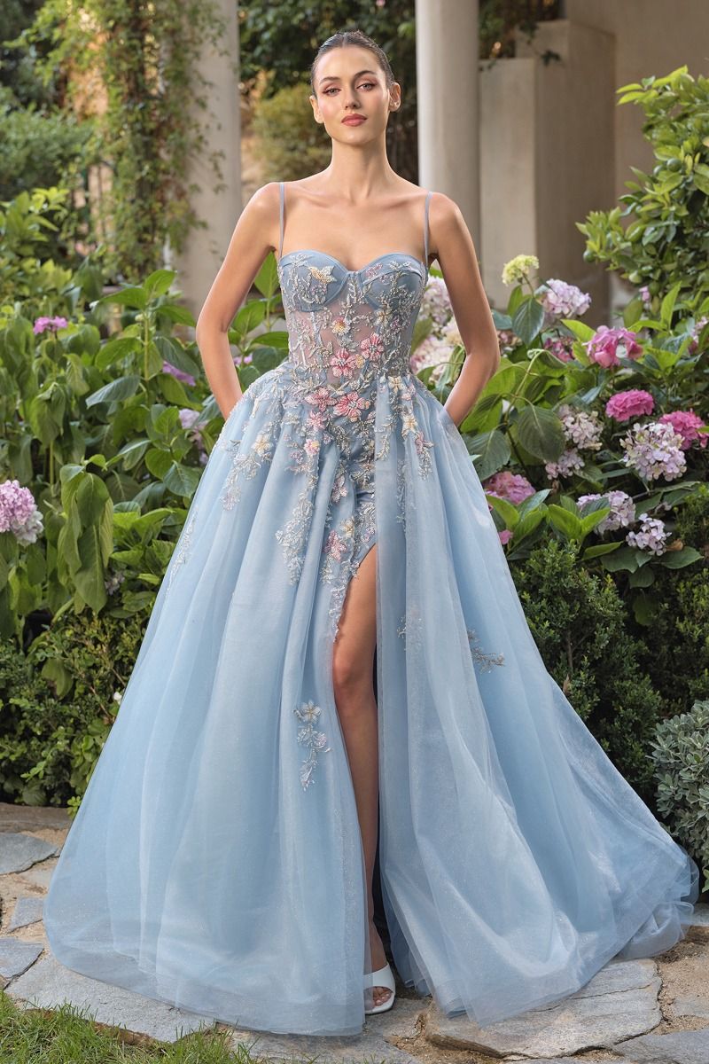 Prom Dresses Long Formal Corset Prom Dress Blue