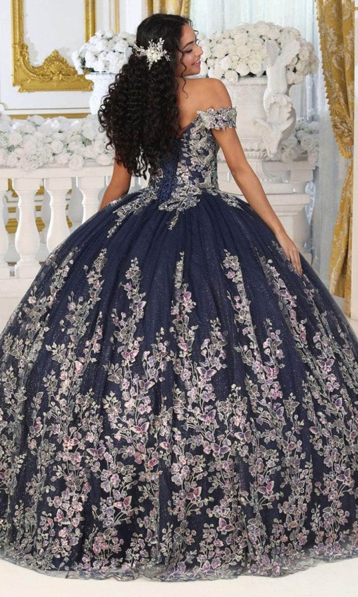 Off-the-Shoulder Floor-Length Tulle Quinceañera Ball Gown May Queen LK228
