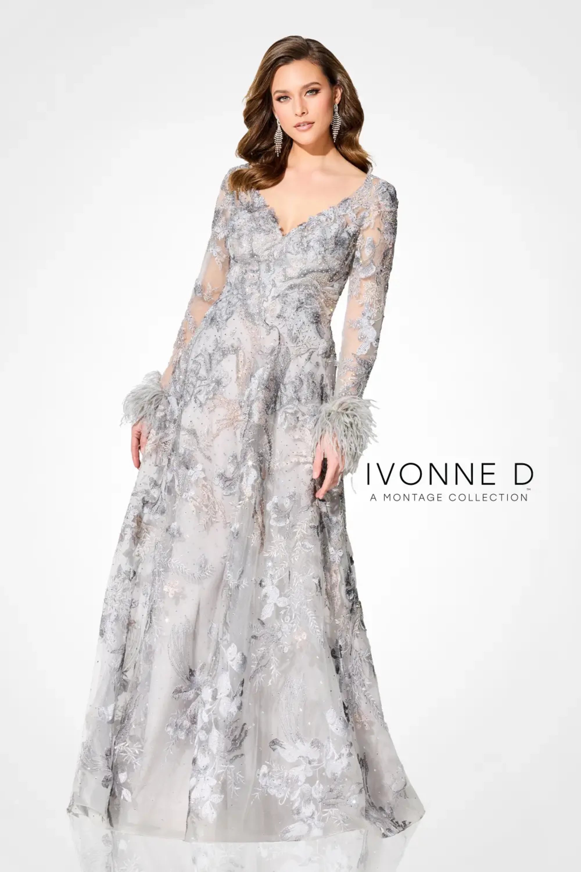 Mother of the Bride Dresses Long Sleeve Mother of the Bride Formal Dress Gray/Multi