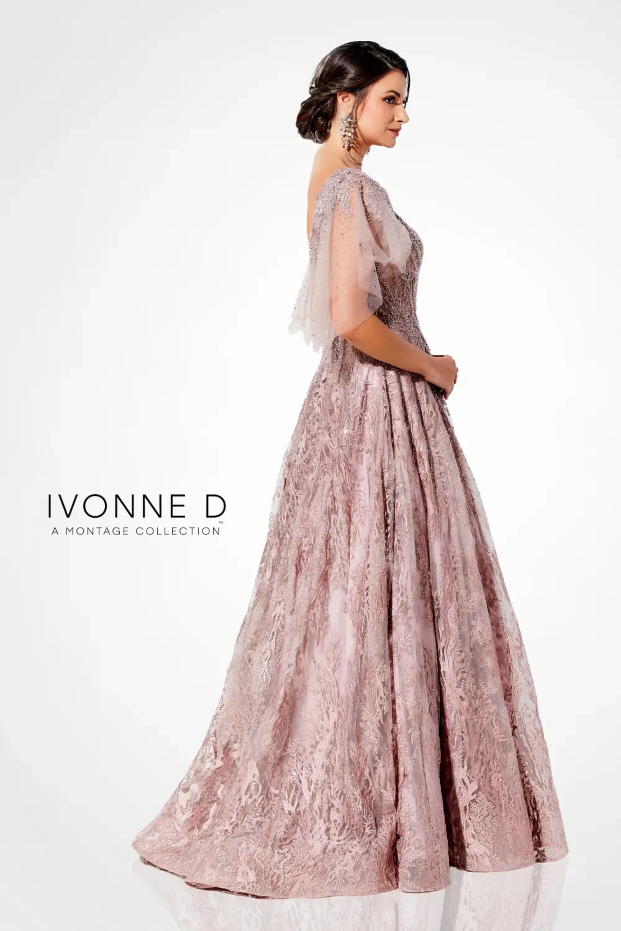 Formal Dresses Lace Pleated Evening Formal Dress Dusty Rose