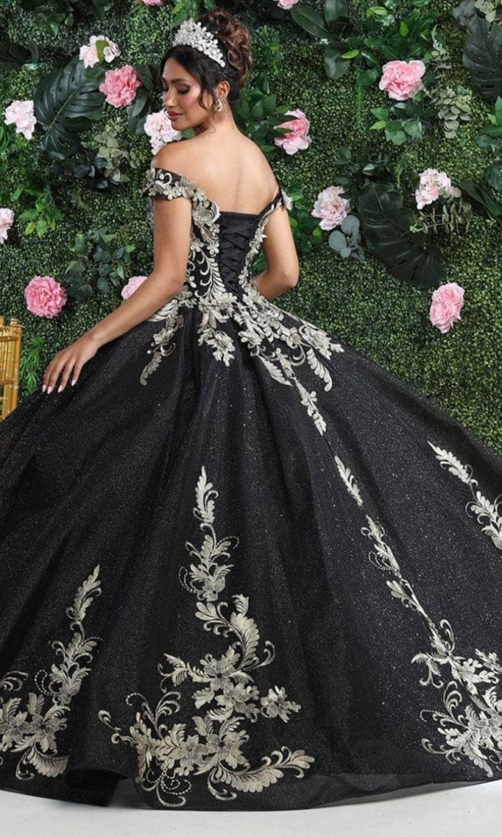 Off-the-Shoulder Floor-Length Tulle Quinceañera Ball Gown May Queen LK219