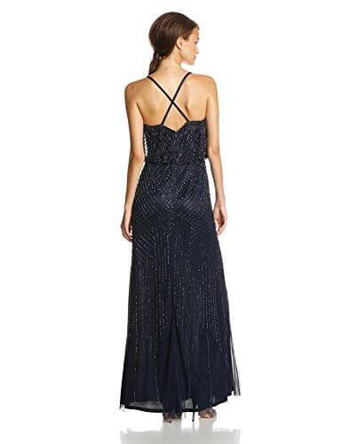 Adrianna Papell Halter Strap Long Formal Dress - The Dress Outlet Adrianna Papell