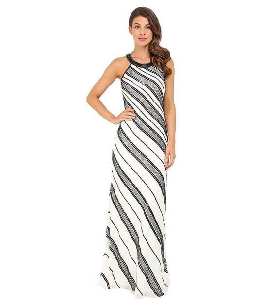 Adrianna papell black online and white dress