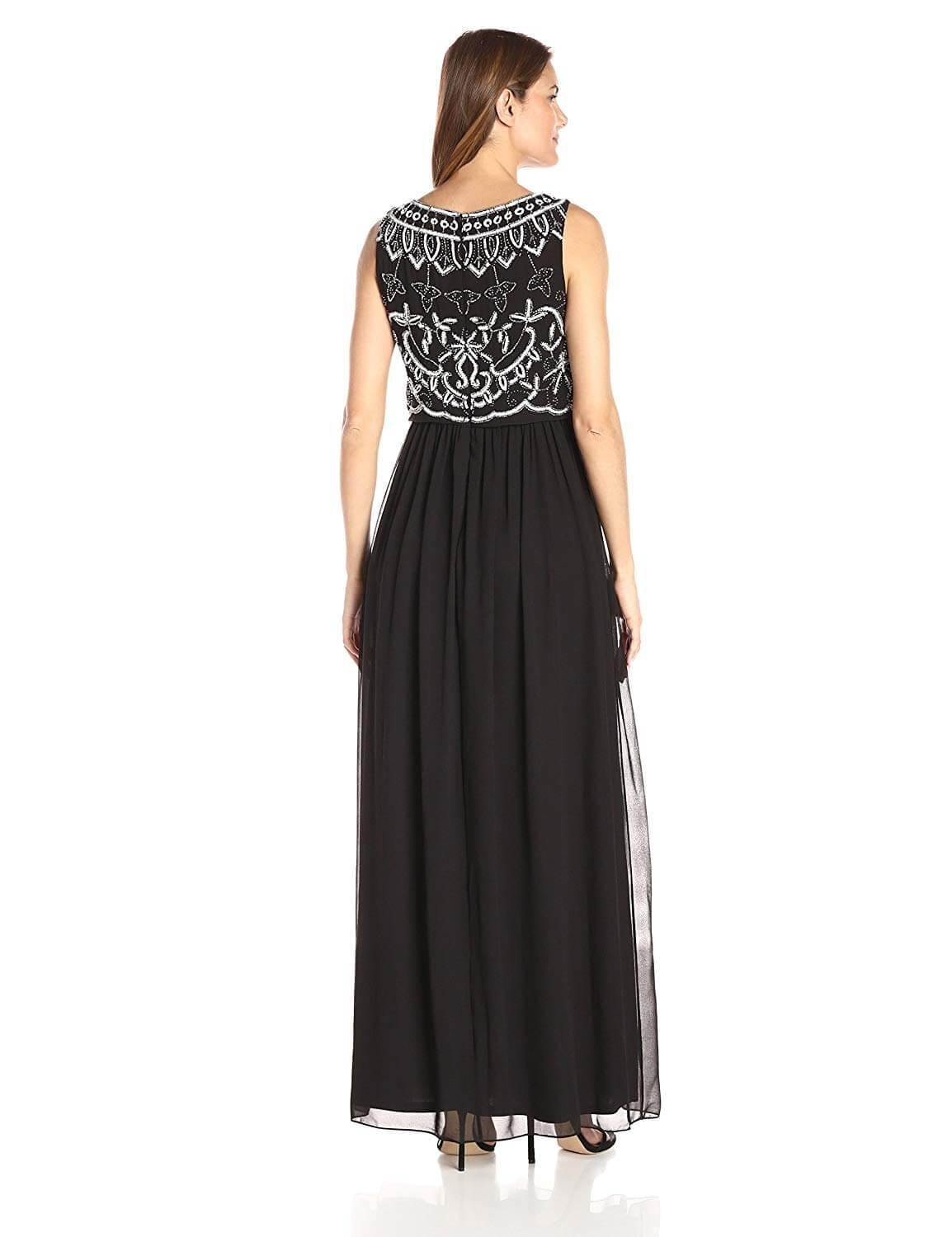 Adrianna Papell Long Formal Sleeveless Chiffon Dress - The Dress Outlet Adrianna Papell