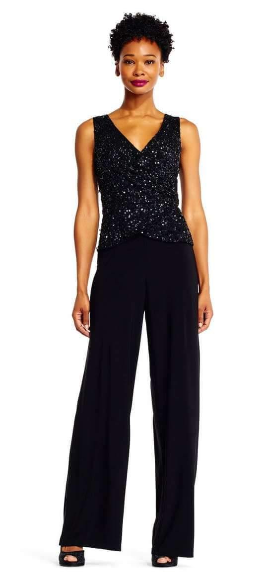 Black Adrianna Papell AP1E201490 Sleeveless Formal Pant Suit for $219.99, –  The Dress Outlet