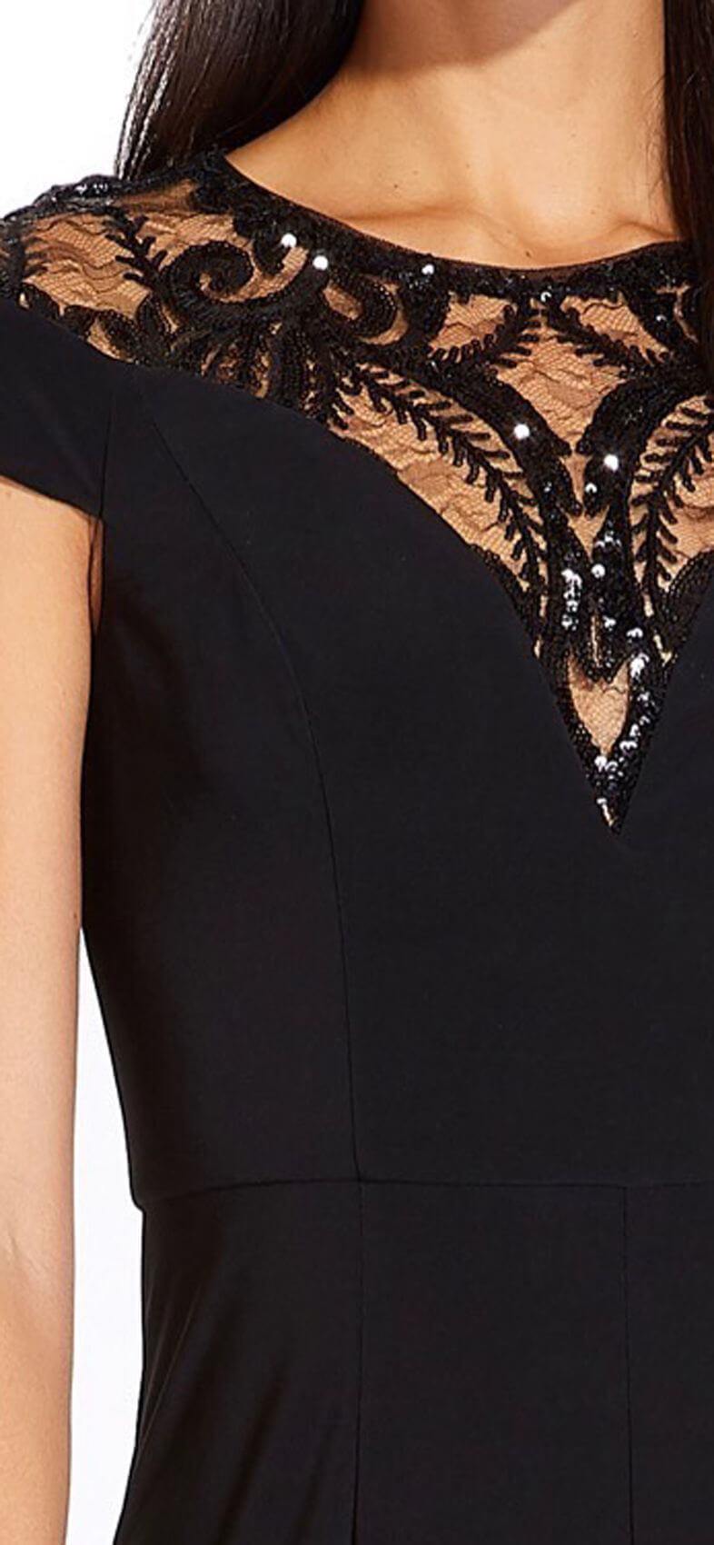 Adrianna Papell Short Sleeve Formal Beaded Pant Suit - The Dress Outlet Adrianna Papell