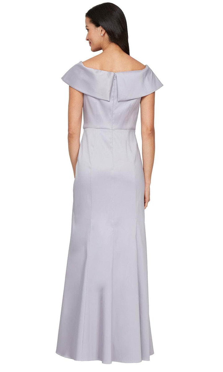 Long Off the Shoulder Mikado Dress with Sash Waist Detail Alex Evenings 8138079