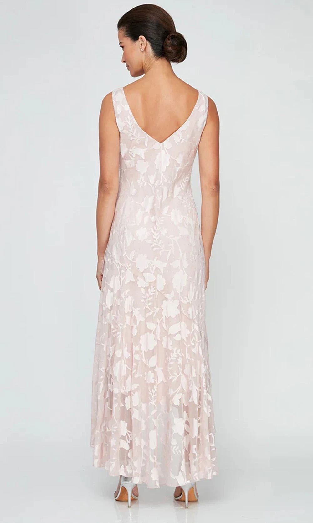 Chiffon Jacket Dress with High/Low Tulip Hem Skirt & Open Cascade Jacket Alex Evenings 8175804