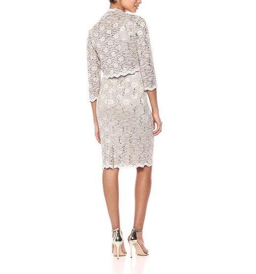 Alex Evenings Sleeveless Short Lace Dress Bolero Jacket - The Dress Outlet Alex Evenings