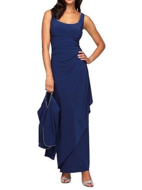 Alex Evenings Long Formal Dress with Bolero Jacket - The Dress Outlet Alex Evenings