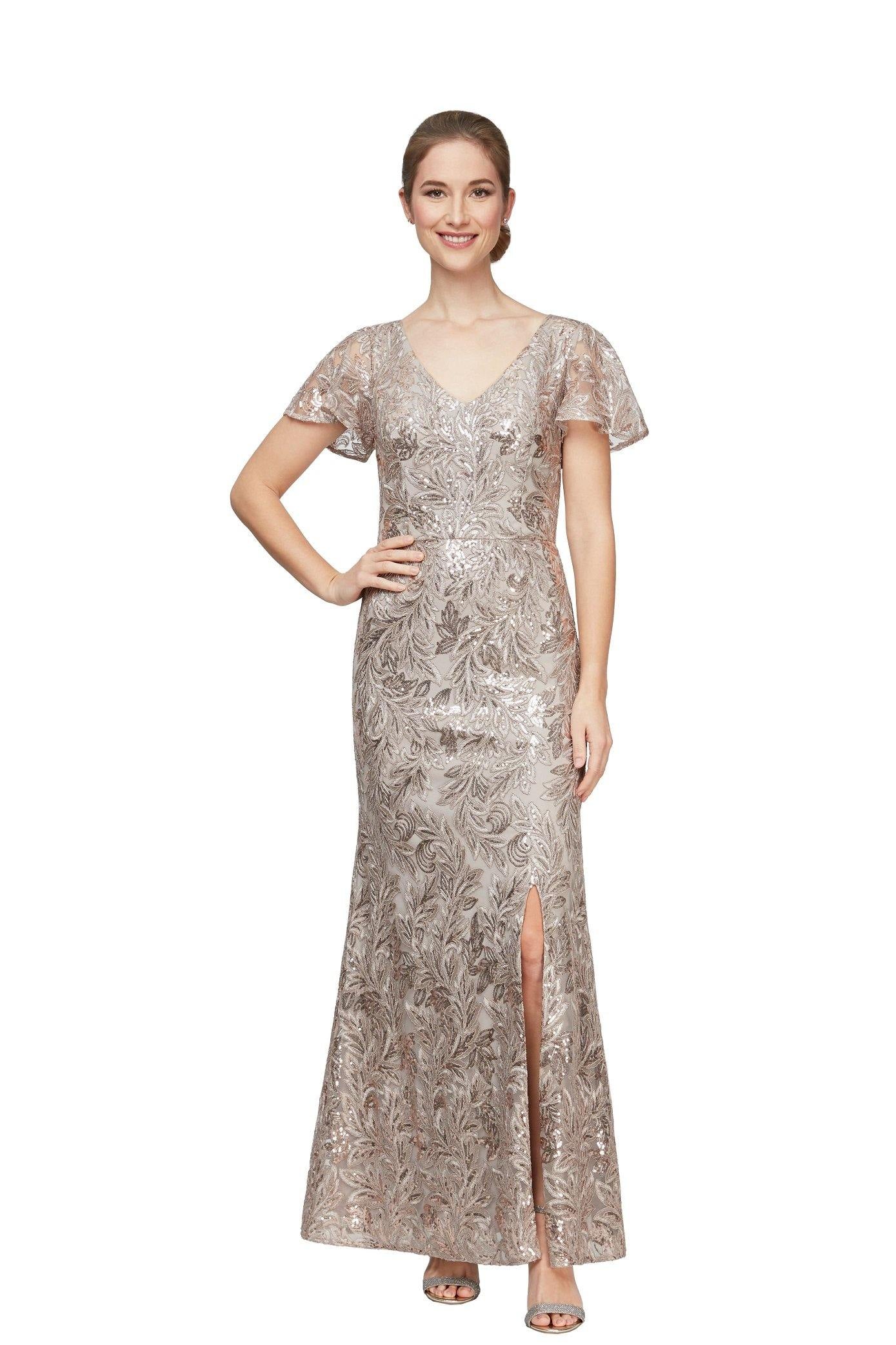Taupe Alex Evenings AE81171046 Long Formal Mermaid Dress for $239.99 ...